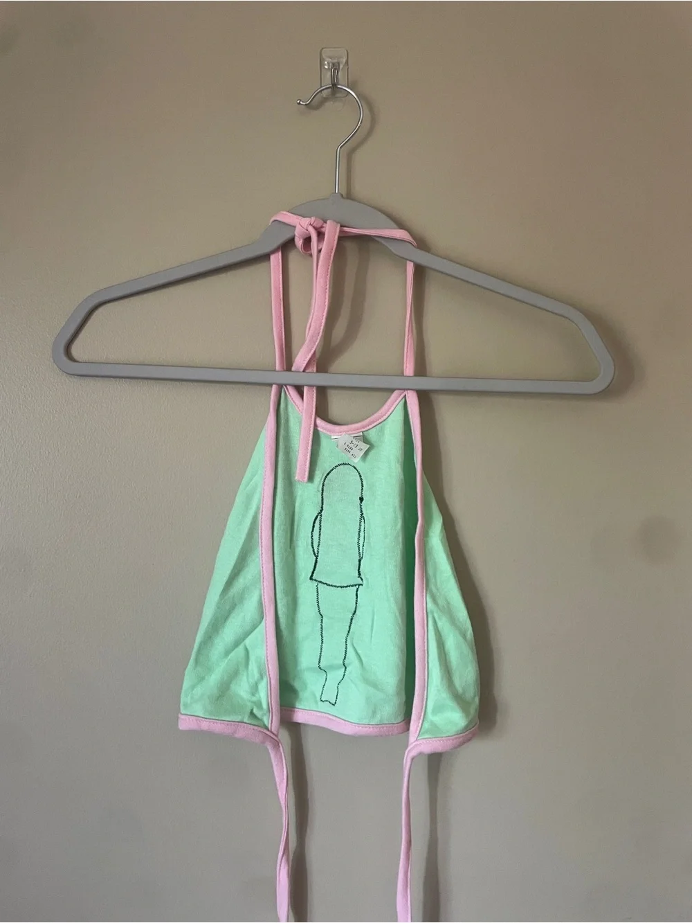 1970s Halter Top with Hawaiian girl appliqué